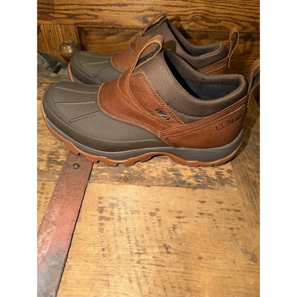 L.L. Bean Mens Storm Chaser Boots Size 8 Wide Leather Uppers-Slip on #297727 EUC - Picture 3 of 10